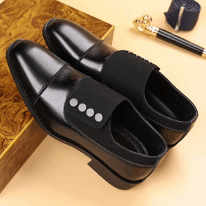 Pointed Toe Business Dress Shoes with Adjustable Strap Closure